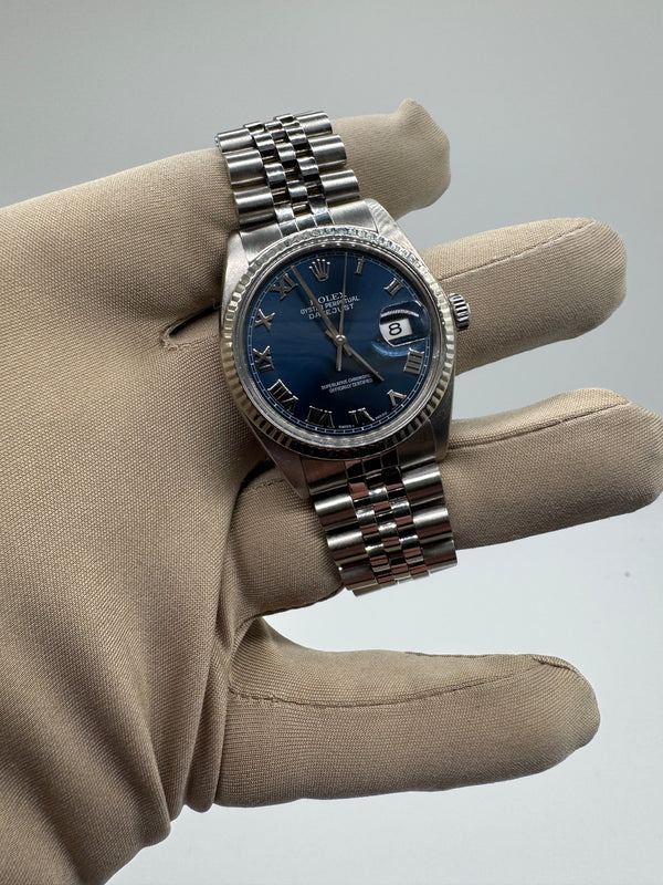 Rolex Datejust 36mm (ref 16014) Blue Roman Dial - Biel Watches