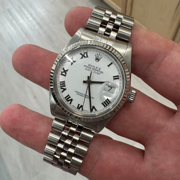Rolex Datejust 36mm - White Roman Dial (ref 16014) - Biel Watches