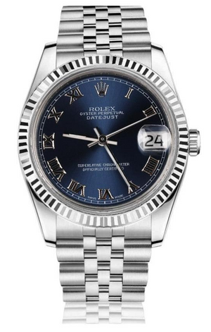Rolex Datejust 36mm (ref 16014) Blue Roman Dial - Biel Watches