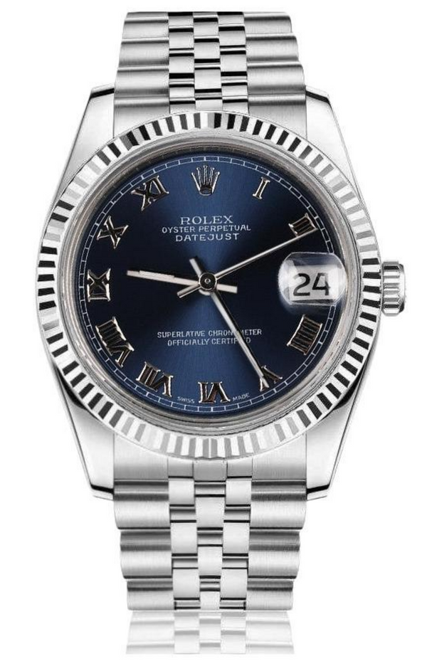 Rolex Datejust 36mm (ref 16014) Blue Roman Dial - Biel Watches