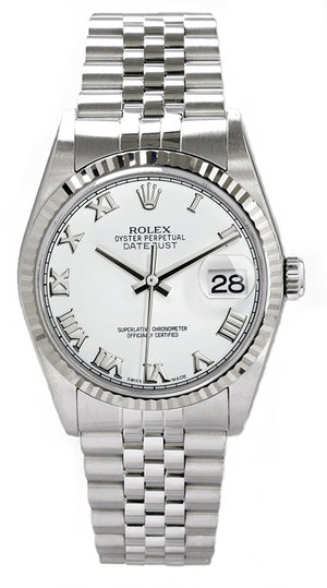 Rolex Datejust 36mm - White Roman Dial (ref 16014) - Biel Watches