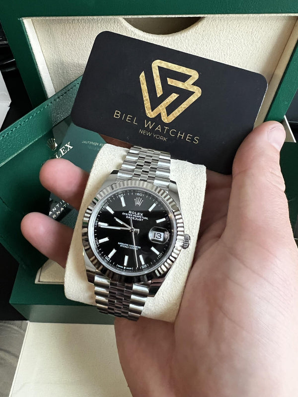 Rolex Datejust 41 - Black Stick Dial (Ref 126334) - Biel Watches
