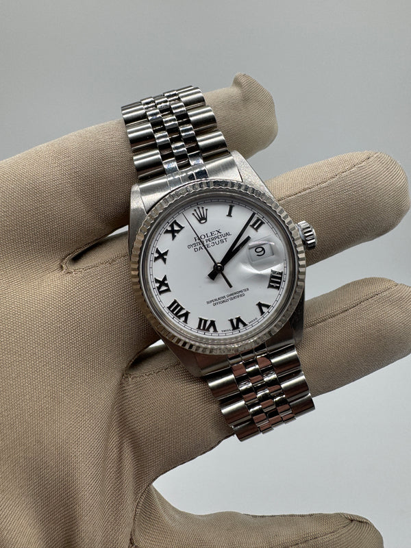 Rolex Datejust 36mm (ref 16014) White Roman Dial